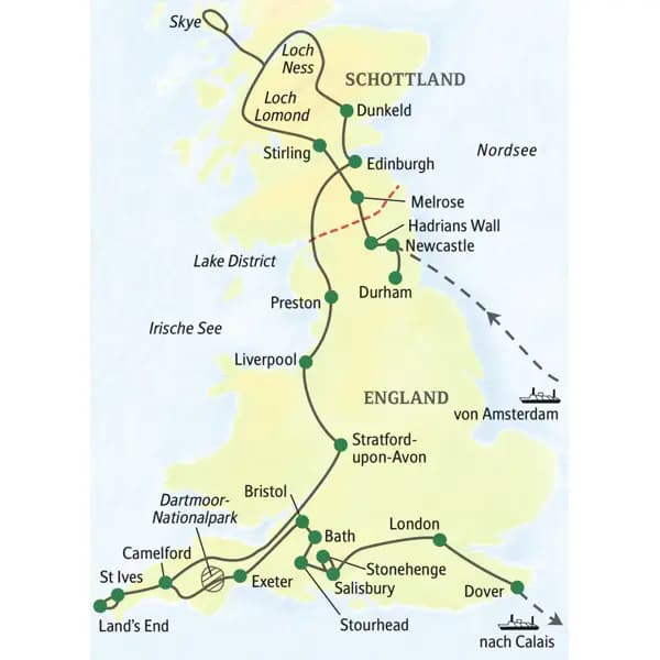 Unsere längste und ausführlichste Studienreise durch Großbritannien. Unterwegs im komfortablen Bus erleben Sie mit Ihrem Studiosus-Reiseleiter die Höhepunkte von England und Schottland in 19 Tagen.