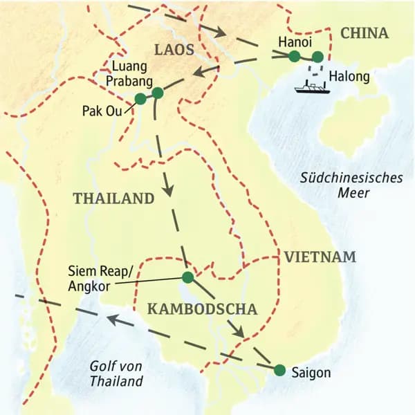 Auf unserer Studienreise mit Flair entdecken wir die Höhepunkte von Vietnam, Laos und Kambodscha.