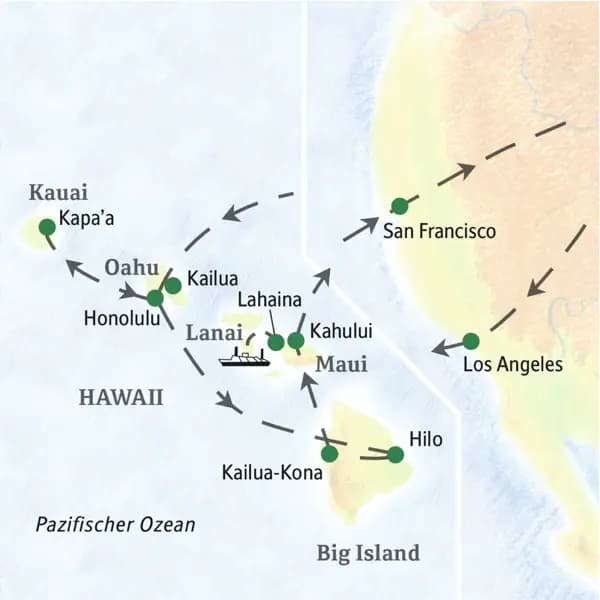 In 16 Tagen mit Studiosus die Schönheiten des Hawaii-Archipels entdecken. Wir besuchen Oahu, Kauai, Big Island und Maui!