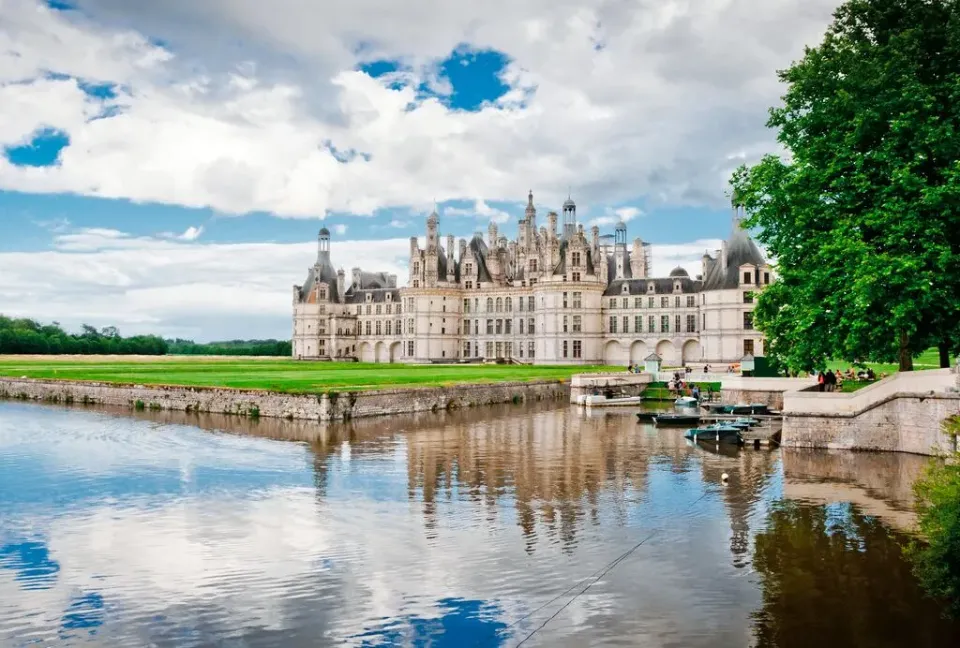 Die einzigartige Architektur vom Schloss Chambord (UNESCO-Welterbe) im französischen Loiretal.
