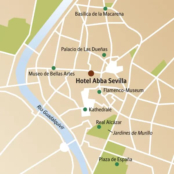 Vom zentral gelegenen Hotel Abba Sevilla aus erkunden wir fünf Tage lang und in kleiner Gruppe mit dem Studiosus-Reiseleiter die Highlights von Sevilla.
