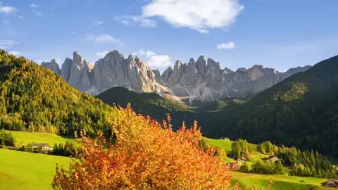 Ihr Studiosus-Reiseleiter macht Sie mit den markaten Bergen der Domomiten vertraut.