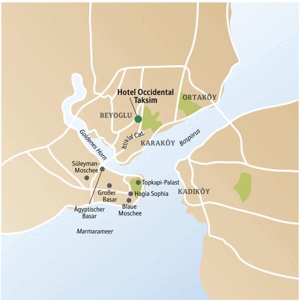 Genug Zeit, Istanbul gemeinsam bei Studiosus mit anderen Singles und Alleinreisenden zu erleben: Sehen Sie die Highlights Topkapi-Palast, Hagia Sophia und Blaue Moschee!