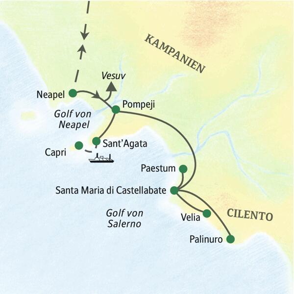 Auf der achttägigen Familien-Studienreise an den Golf von Neapel und ins Cilento  sehen Erwachsene und Kinder antike Stätten und erleben viel Kultur und Natur.