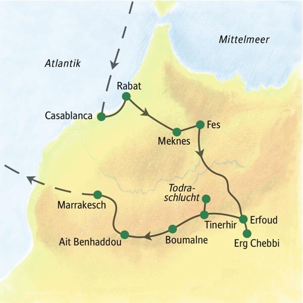 Eine zehntägige Studienreise, die alles Wichtige in Marokko für Einsteiger bietet, intensiv und erlebnisreich!