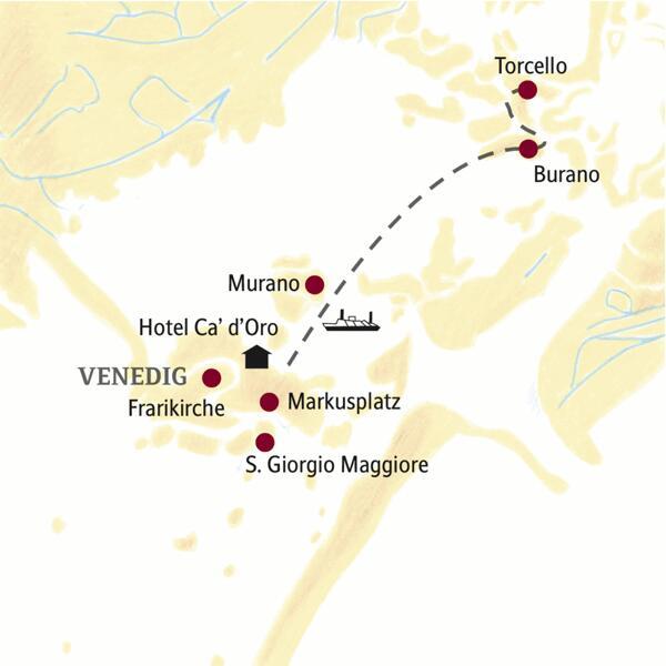 Die Reise in der Kleingruppe nach Venedig führt Sie zu marmornen Palazzi, stylishen Kunstpalästen und singenden Gondolieri. Auch Markusplatz, Burano, der Fischmarkt und der Besuch beim Masken- und Rudermacher dürfen nicht fehlen.