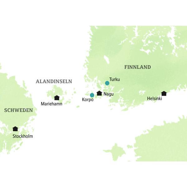 Eine neue Studienreise führt in kleiner Gruppe von Stockholm über die Alandinseln und das finnische Schärenmeer nach Helsinki.
