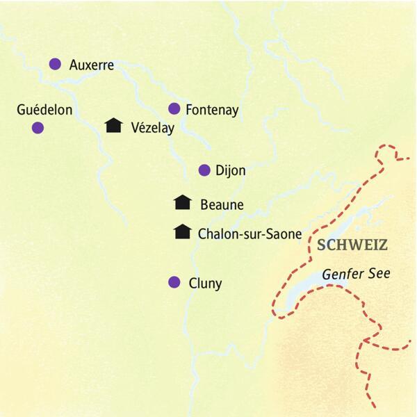 Entdecken Sie auf dieser smart&small-Rundreise von Studiosus das Burgund mit den Höhepunkten Dijon, Beaune, Fontenay und Cluny.