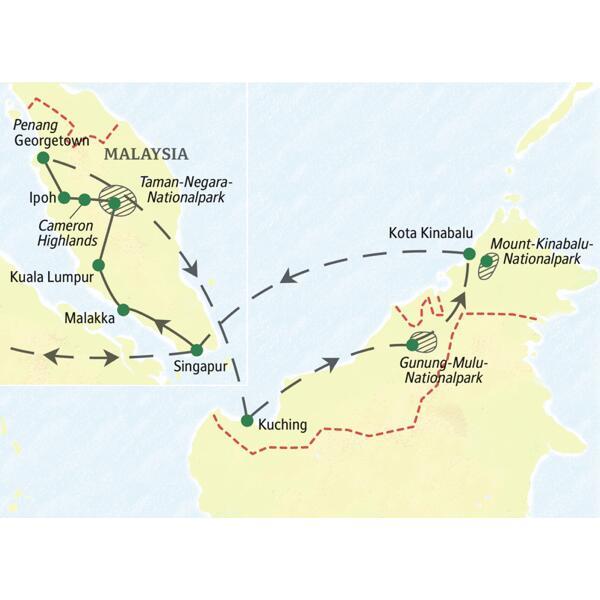 Erleben Sie auf dieser 19-tägigen Studienreise Malaysia wie eine Abenteuergeschichte voller Kontraste.