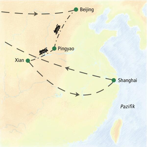 Auf unserer Family-Reise nach China kommen Sie unster anderem  nach Beijing, Pingyao, Xian und Shanghai.