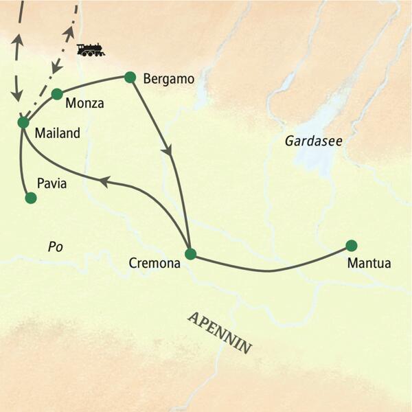 Unsere Rundreise in die Lombardei führt von Monza über Bergamo und Cremona nach Mailand, Abstecher nach Mantua und Pavia inklusive.