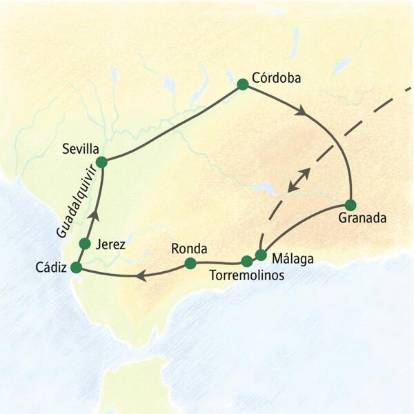 Erleben Sie auf unserer Studienreise Andalusien in zehn Tagen! Kompakt und dennoch mit Zeit für eigene Erkundungen. Sie übernachten in Viersternehotels, zentral in Sevilla, Córdoba, Granada und Málaga gelegen.