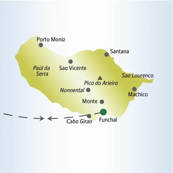 Ausgangspunkt unserer achttätigen Silvesterreise für Singles und Alleinreisende nach Madeira ist Funchal. Wir erkunden außerdem Santana, die Hochebene Paúl da Serra, fahren zum Gabo Girao und wandern im Westen der Insel.