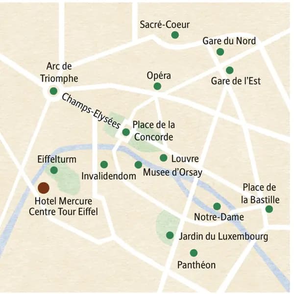 Vom Hotel Mercure Centre Tour Eiffel aus entdecken wir auf unserer Familien-Studienreise per Bus, Boot, Metro und auf kurzweiligen Spaziergängen gemeinsam mit der Studiosus-Reiseleitung die wichtigsten Sehenswürdigkeiten von Paris.