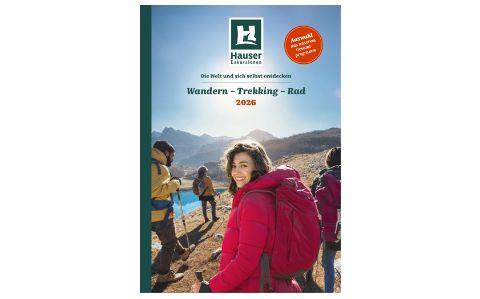 Das Cover des Katalogs von Hauser Exkursionen für die Saison 2026 ist zu sehen.