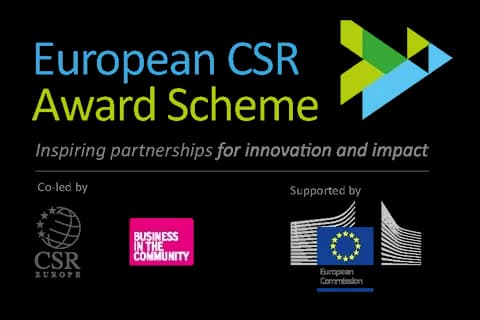 Logo für nachhaltige Entwicklung, das Gemeinschaft und Zusammenarbeit erwähnt.