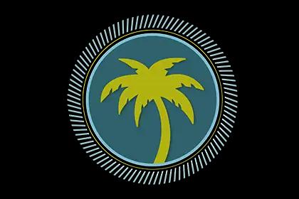 Logo einer Palme auf einem dunklen Hintergrund