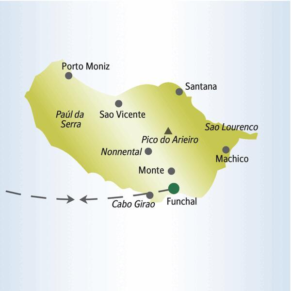 Ausgangspunkt unserer achttätigen Silvesterreise für Singles und Alleinreisende nach Madeira ist Funchal. Wir erkunden außerdem Santana, die Hochebene Paúl da Serra, fahren zum Gabo Girao und wandern im Westen der Insel.