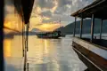 Der Mekong begleitet uns auf der Reise in Laos und Kambodscha. Besonder schön ist es am Fluss beim Sonnenuntergang.