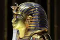 Seitenansicht der goldenen Totenmaske von Tutanchamun im GEM, ein Höhepunkt jeder Studienreise nach Ägypten.