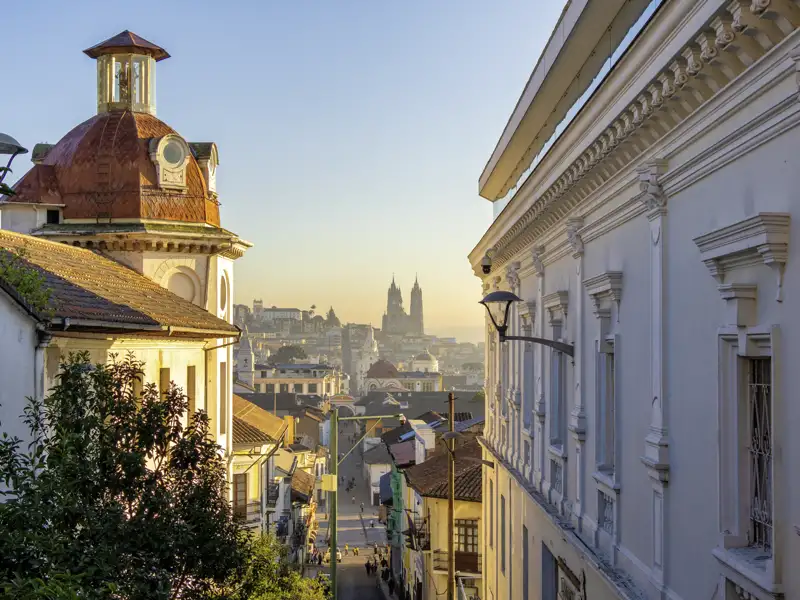 Wenn Sie sich für die Reisevariante mit einer Verlängerung in Ecuador entschieden haben, entdecken Sie dabei auch die Hauptstadt Quito, die sicher auch Sie mit ihrer kolonialen Altstadt in ihren Bann zieht.