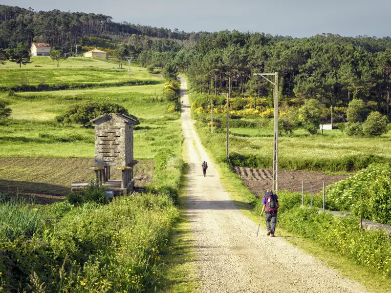 Auf unserer Wander-Studienreise durch Nordspanien genießen wir immer wieder die Natur und wundervolle Ausblicke und kommen mit anderen Pilgern ins Gespräch.