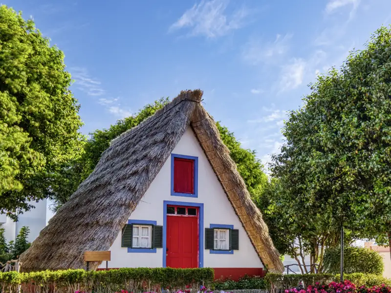 Auf unserer Singlereise über Silvester nach Madeira sehen wir in der Region um Santana bestimmt die traditionellen Häuser mit Strohdach.
