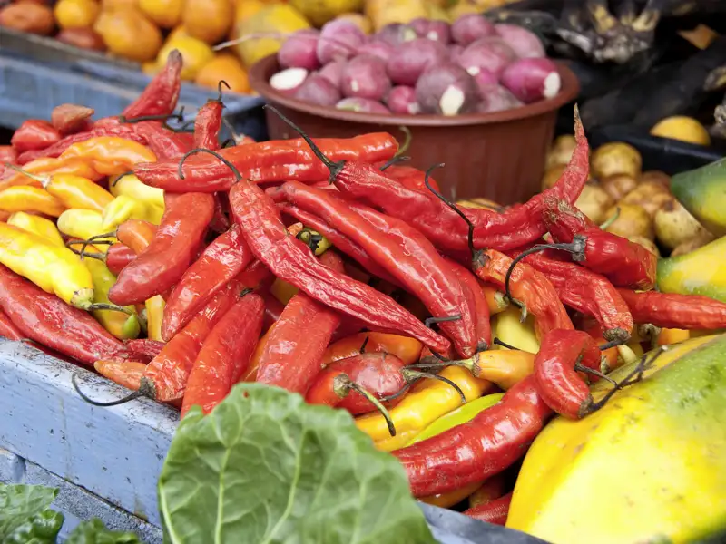 Auf unserer smart & small-Reise mit Studiosus entdecken wir das Land auch kulinarisch. In Quito erwartet uns José zum Kochkurs. Je nach Marktangebot entscheidet er, was auf den Tisch kommt, und lädt zum Schnippeln und Rühren ein - nur eines von vielen Erlebnissen in kleiner Gruppe!