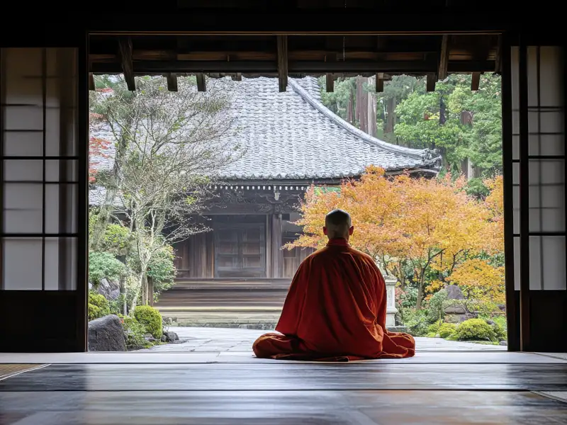 Tempelszenen wie diese faszinieren den Reisenden gerade auch im japanischen Herbst. Wie erleben auf unserer umfassenden Studienreise durch Japan die andächtige Stille auf dem Koya-san.