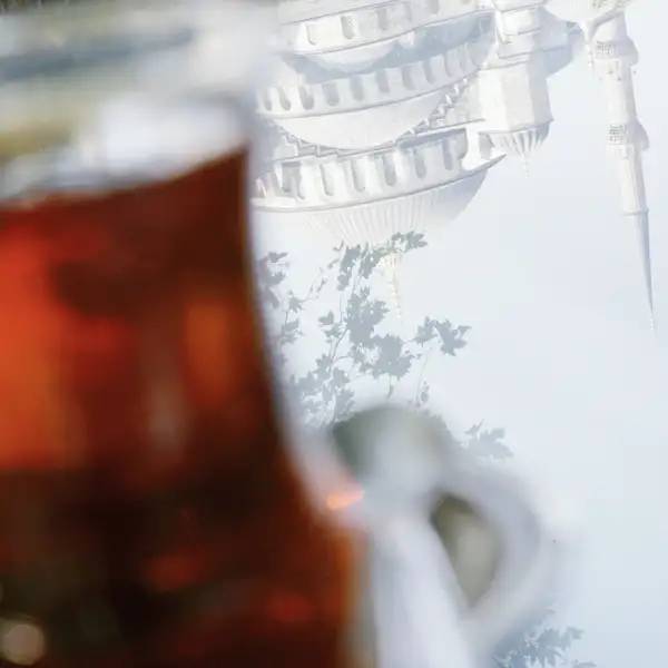 Bei jeder Studienreise mit Studiosus nach Istanbul bleibt für die Gäste genug Zeit für eine Teepause. Hier mit einem Blick auf die Blaue Moschee.