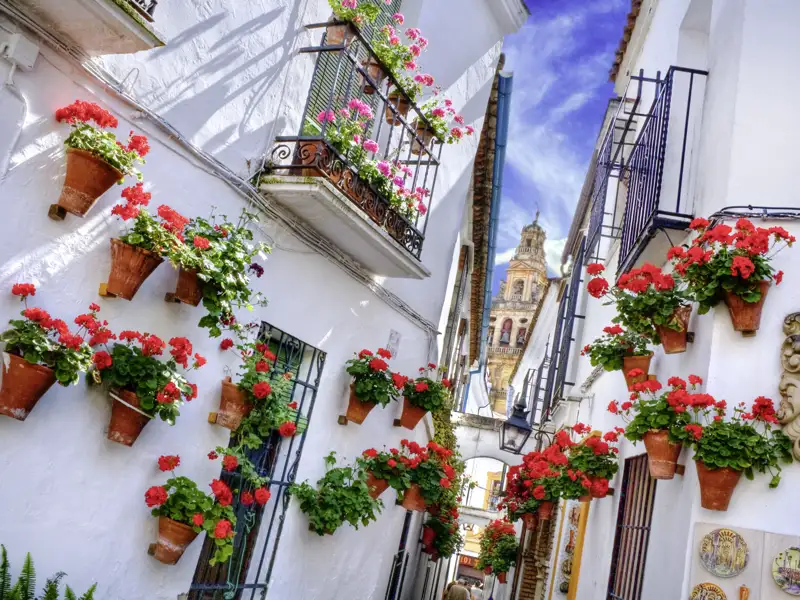 Córdoba mit seinen kleinen, malerisch geschmückten Gassen und Höfen ist eine der Stationen auf unserer smart & small-Reise durch Andalusien.