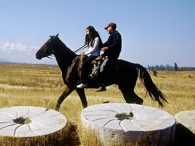Auf unserer 15-tägigen Studienreise durch Usbekistan und Kirgisistan sehen wir vor allen außerhalb der Städte viele Pferde. Pferde sind  ein wichtiges Element der Wirtschaft und der Kultur.