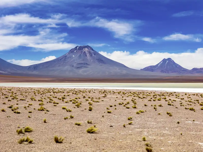Auf unserer 16-tägigen Studienreise durch Chile erleben wir in der Atacamawüste die bizarren Mondlandschaften aus Sand und Salz, am Horizont reihen sich die mächtigen Vulkane der Anden auf. In der klaren, trockenen Luft wirken Farben und Formen besonders intensiv – ein echtes Naturwunder, das Besucher aus aller Welt in seinen Bann zieht. Wer unvergessliche Fotomotive und authentische Naturerlebnisse sucht, wird hier fündig.