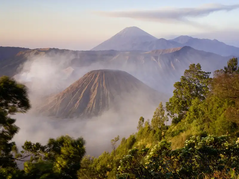 Es ist fast noch Nacht, wenn auf unserer umfassenden Studienreise durch Indonesien der Wecker klingelt und wir mit Jeeps den Mt Bromo erklimmen - doch der Sonnenaufgang entschädigt für alles!