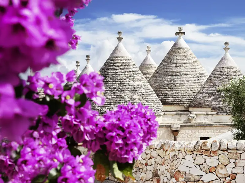 In Alberobello entdecken wir bei unserer klassichen Studiosus-Reise eine ganze Trullisiedlung. Was es mit der Zipfelmützen-Bauweise auf sich hat, erzählt Ihr Reiseleiter.