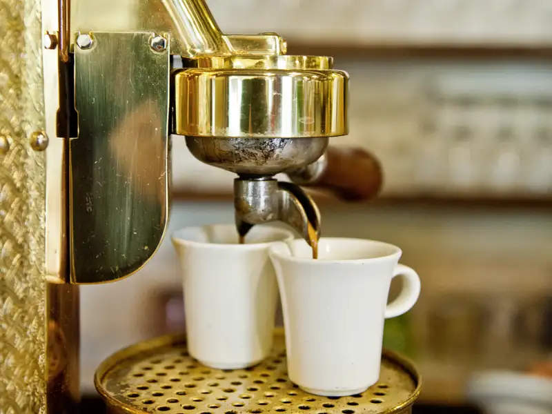 Das Aroma von gerade frisch gebrühtem Espresso wird uns auf unserer Italienreise begleiten.