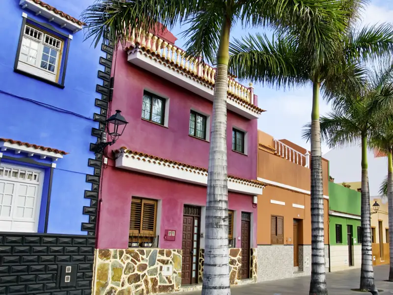 Während unserer Rundreise über die Kanarischen Inseln entdecken Sie gemeinsam mit Ihrem Studiosus-Reiseleiter das farbenfrohe Puerto de la Cruz auf Teneriffa.