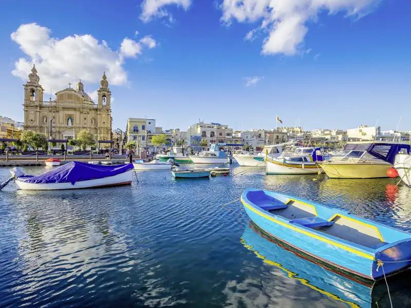 Auf unserer Studienreise erleben Sie die Höhepunkte Maltas und Gozos. Dazu gehört natürlich auch Marsaxlokk, Maltas vielleicht typischster Fischerhafen.