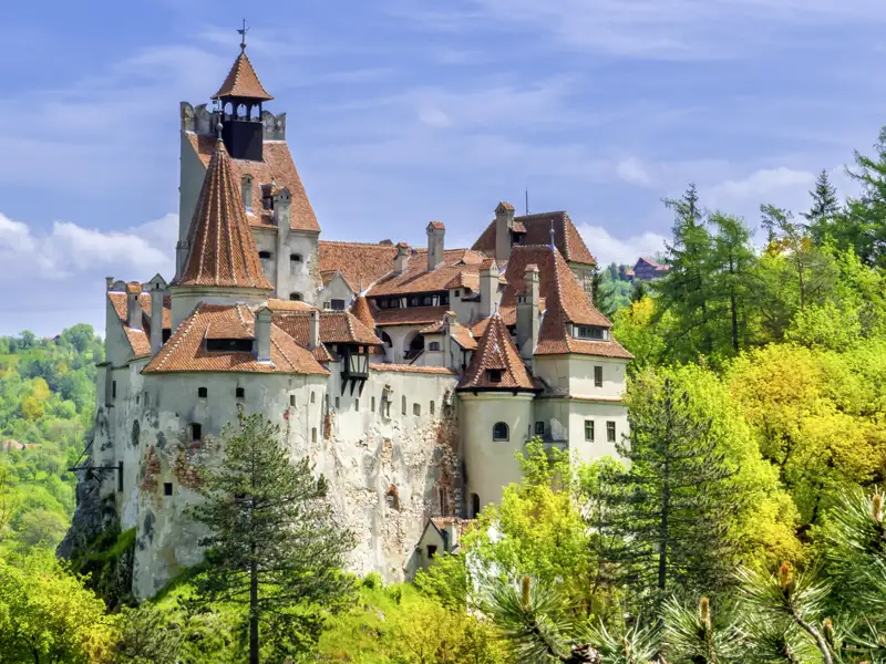 Auf unserer Studienreise durch Rumänien sehen wir auch die Törzburg.