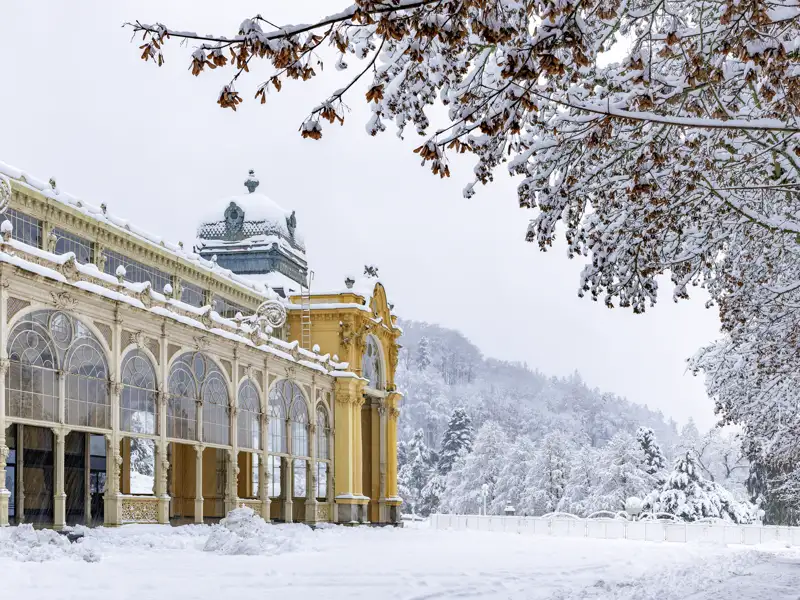 Auf unserer Silvesterreise machen wir einen Stopp im Kurort Marienbad, wo wir die Ruhe des Ortes auf unsere Seele wirken lassen