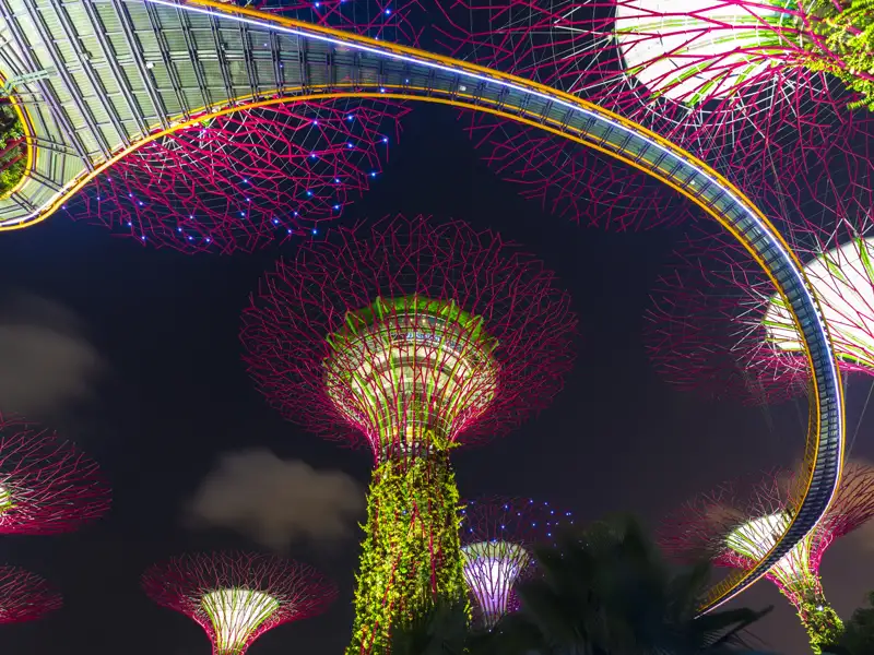 Auf unserer Eventreise bestaunen wir die moderne Architektur von Singapur. Ein Teil davon sind die Gardens by the Bay, welche mitten im Herzen Singapurs liegen