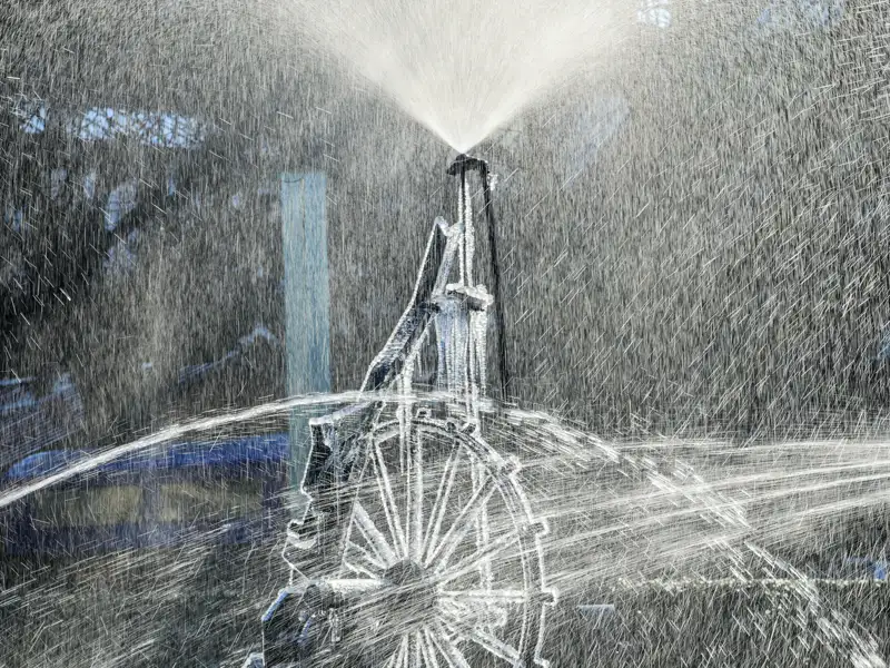 Auf unserer Gruppenreise mit Studiosus bewundernb wir eine sprühenden Skulptur des Tinguely-Brunnens, bei der Erkundung von Basel.