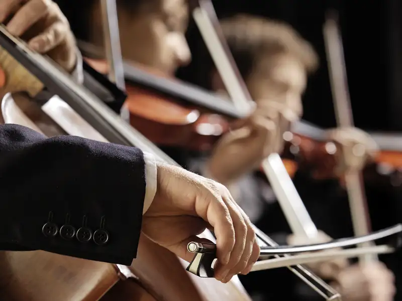 Auf unserer Eventreise mit Studiosus besuchen wir ein klassisches Konzert. Ein Orchester tritt auf.