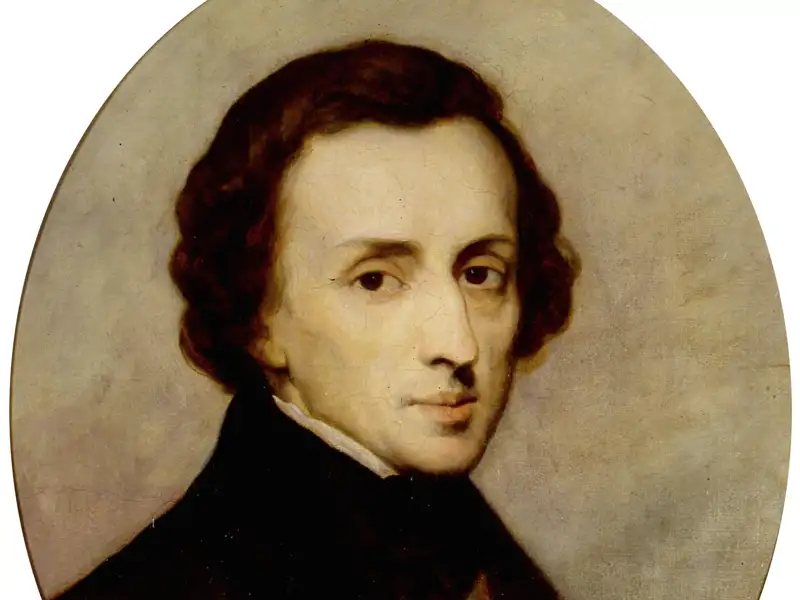 Ovales Ölgemälde-Porträt von Frédéric Chopin, dem Namensgeber der musikalischen Studiosus-Studienreise nach Marienbad.