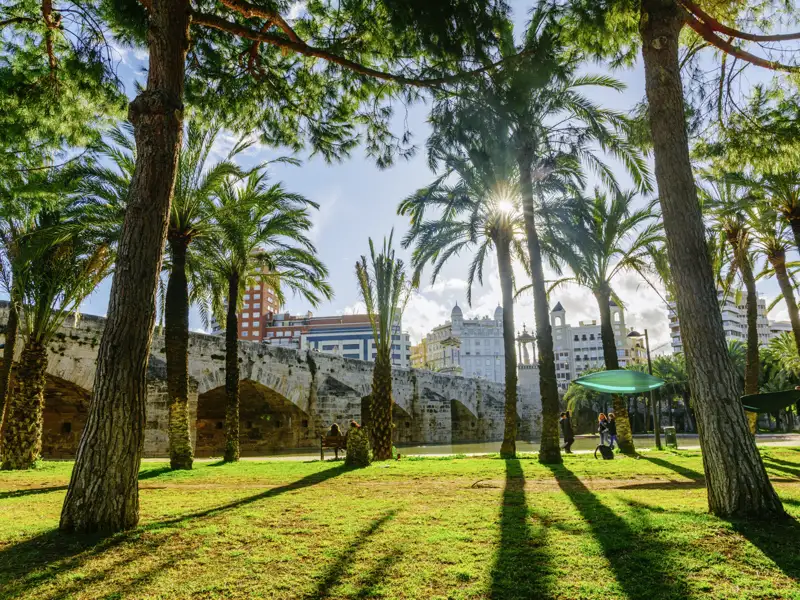 Entdecken Sie auf dieser fünftägigen Städtereise nach Valencia gemeinsam in kleiner Gruppe und mit Studiosus-Reiseleitung die Sehenswürdigkeiten von Valencia, etwa den Turia-Park.