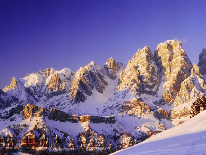 Genießen Sie auf Ihrer Studiosus Eventreise einen atemberaubenden Ausblick auf den Monte Cristallo in den Dolomiten.