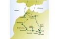 Unsere Rundreise durch Marokko startet in Casablanca, führt uns u.a. über Rabat, Fes, Erfoud, Boumalne bis nach Marrakesch.