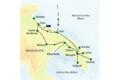 Reisekarte der Studienreise Apulien - umfassend erleben mit den wichtigsten Stationen, wie zum Beispiel Bari, Castel del Monte, Matera, Ostuni, Brindisi, Gallipoli, Lecce und Otranto.