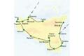 Unsere Reiseroute auf Sizilien beginnt in Palermo (mit Tagesausausflug nach Cefalù). Weitere Stationen sind Trapani, Selinunt, Agrigent, San Michele, Syrakus und Taormina.