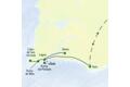 Karte der philosophischen Studienreise an der Algarve mit Route von Faro über Lagos, Silves und zum Cabo de Sao Vicente